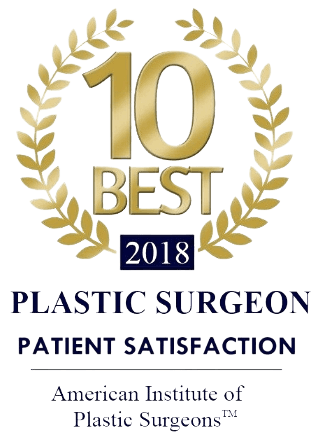 American Institute of Plastic Surgeons - 10 Best Plastic Surgeon Patient Satisfaction 2018 Badge